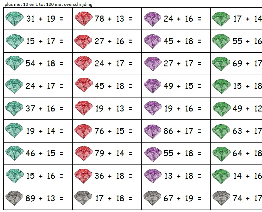 Fonkelnieuw Drakenschat somkaartjes, TE plus en min 1E tot 100 met GY-61