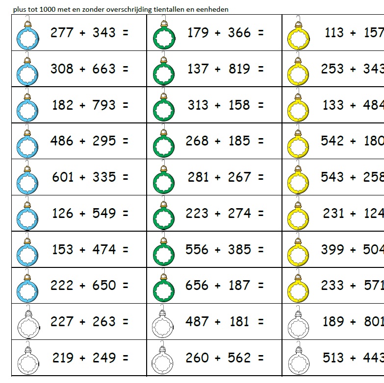 Spiksplinternieuw Kerstballenspel, aanvulset sommen tot 1000 ZN-94